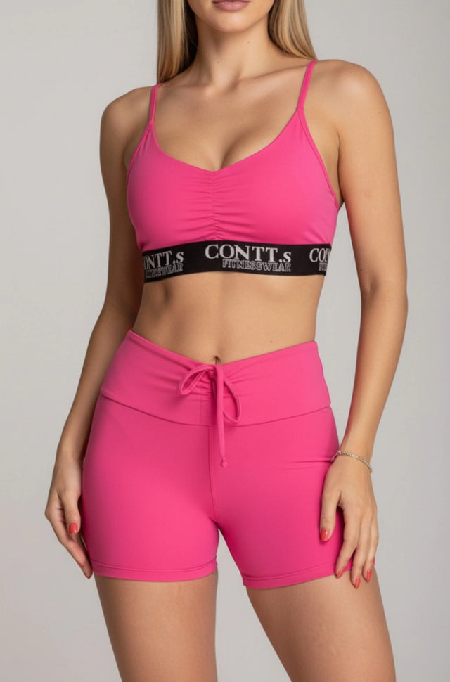 Conjunto short empina bumbum pink e top
