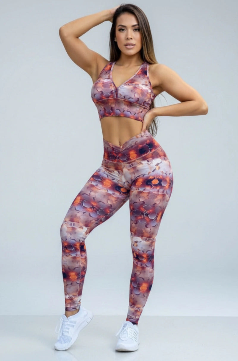 Legging cintura alta empina bumbum colmeia