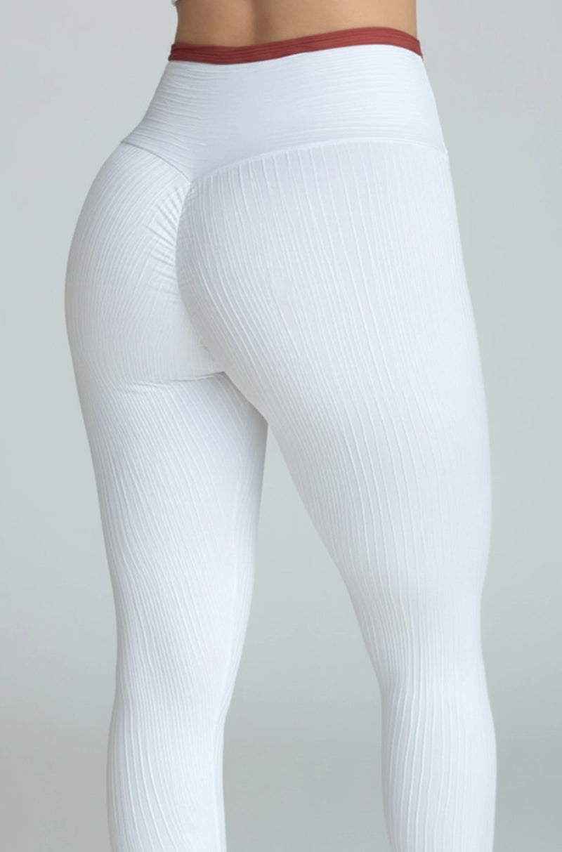 Conjunto legging empina bumbum jacquard branco