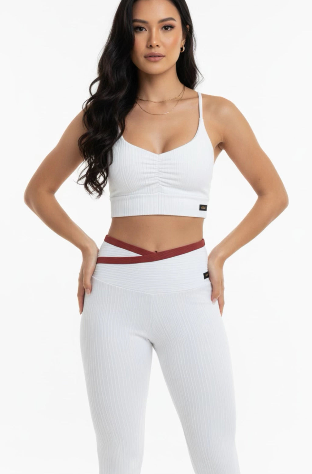 Legging Empina Bumbum Jacquard Branca