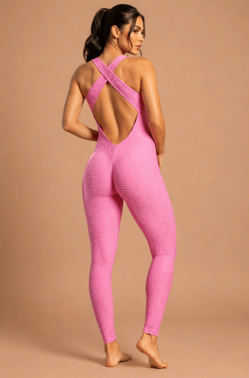 Macacão Empina Bumbum Jacquard Brocado