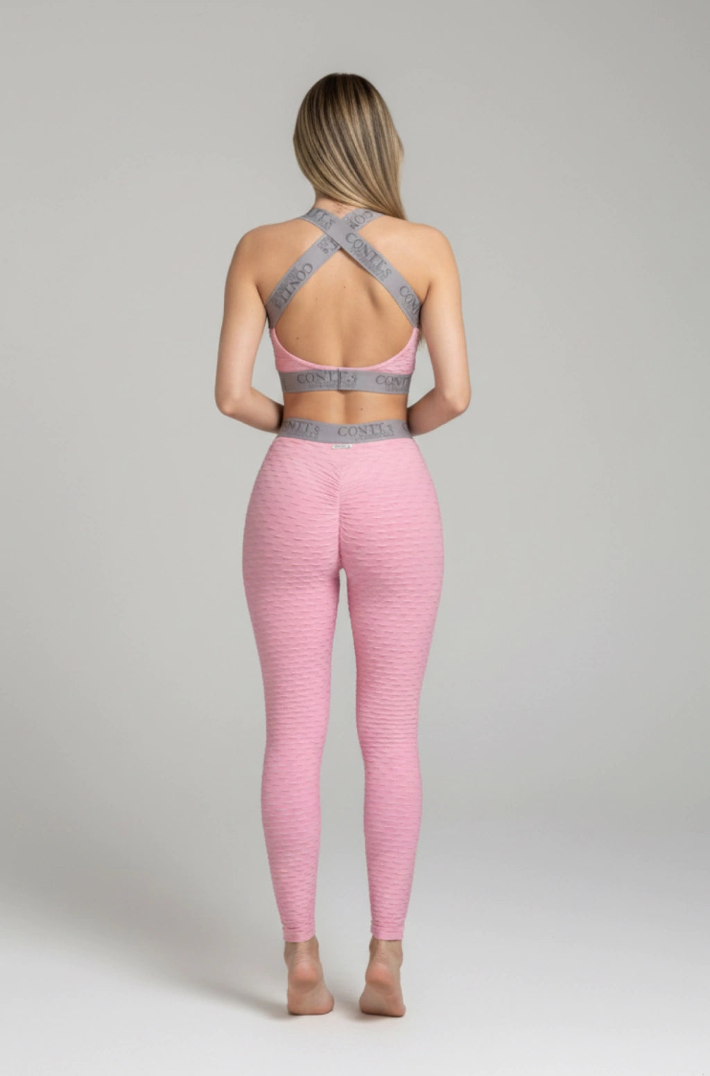 Conjunto Legging Empina Bumbum Rosa Claro