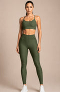 Conjunto legging jacquard brocada empina bumbum