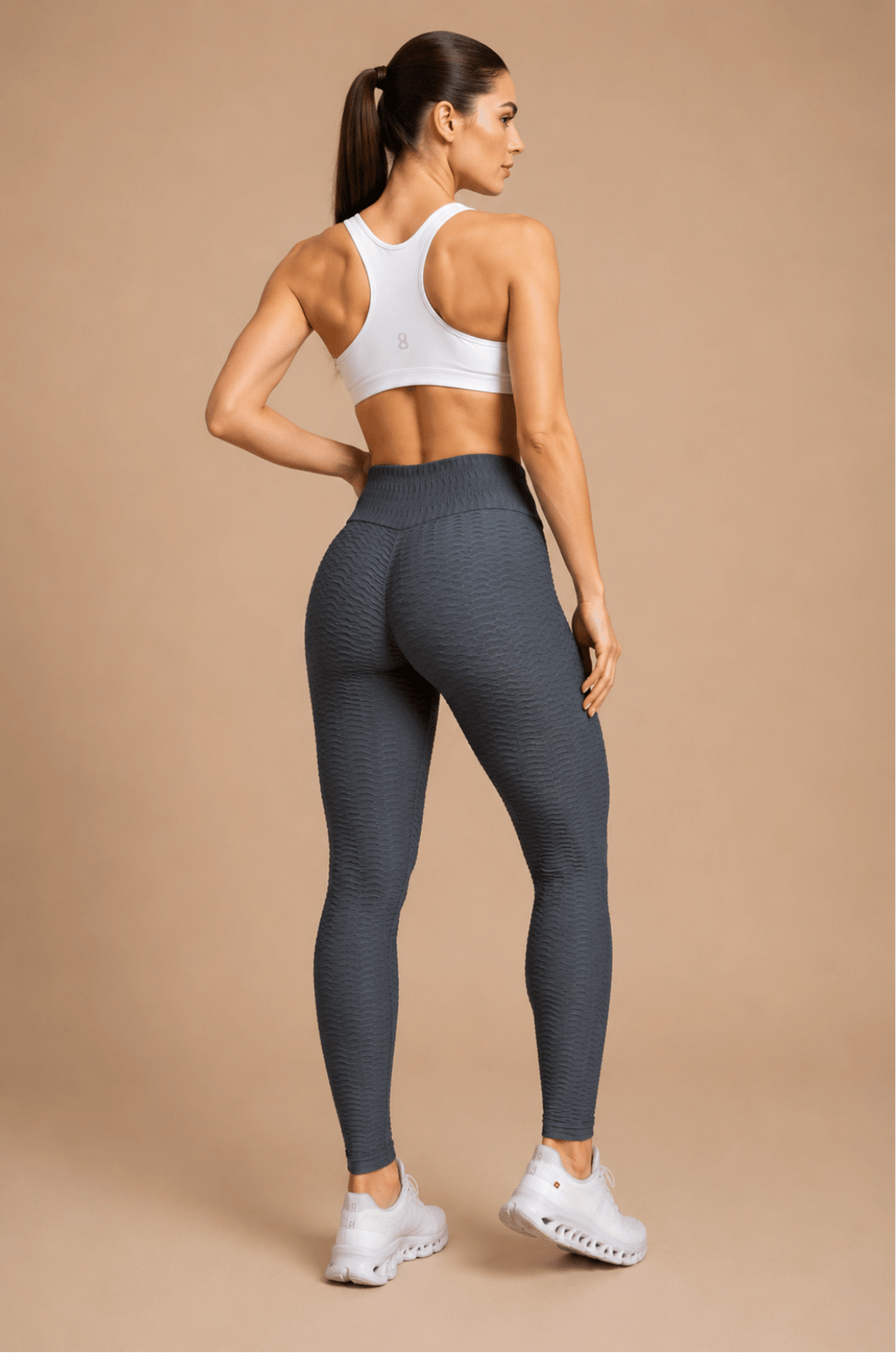 Legging empina bumbum jacquard chumbo
