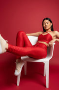 Legging cintura alta empina bumbum vermelha