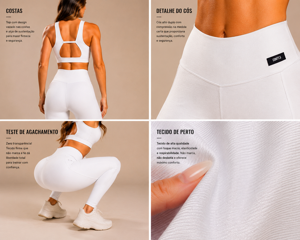 Conjunto Shape Legging + Top Off White