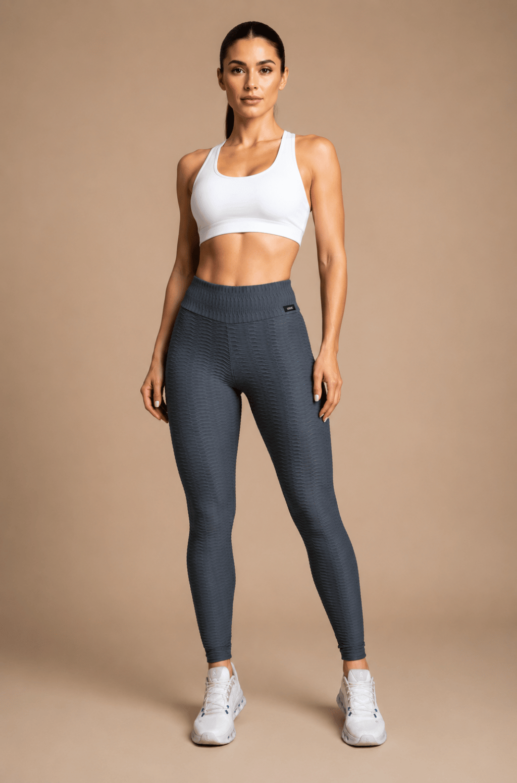 Legging empina bumbum jacquard chumbo