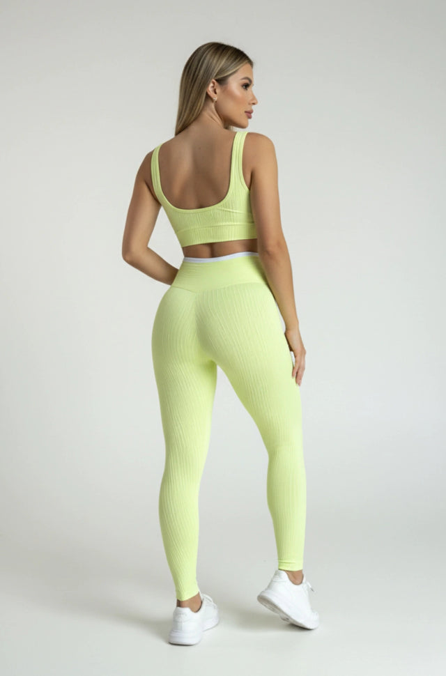 Legging comum jacquard manteiga