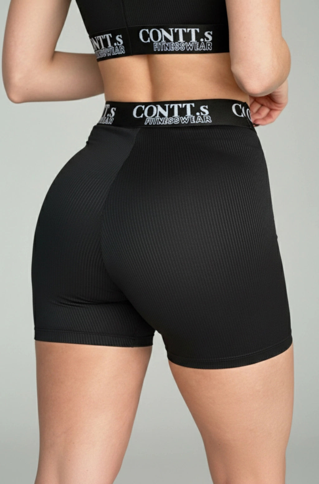 Short Cintura Alta com Elástico Preto