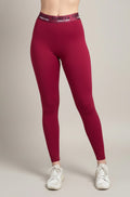 Legging cintura alta de elástico framboesa