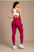 Legging empina bumbum jacquard cereja