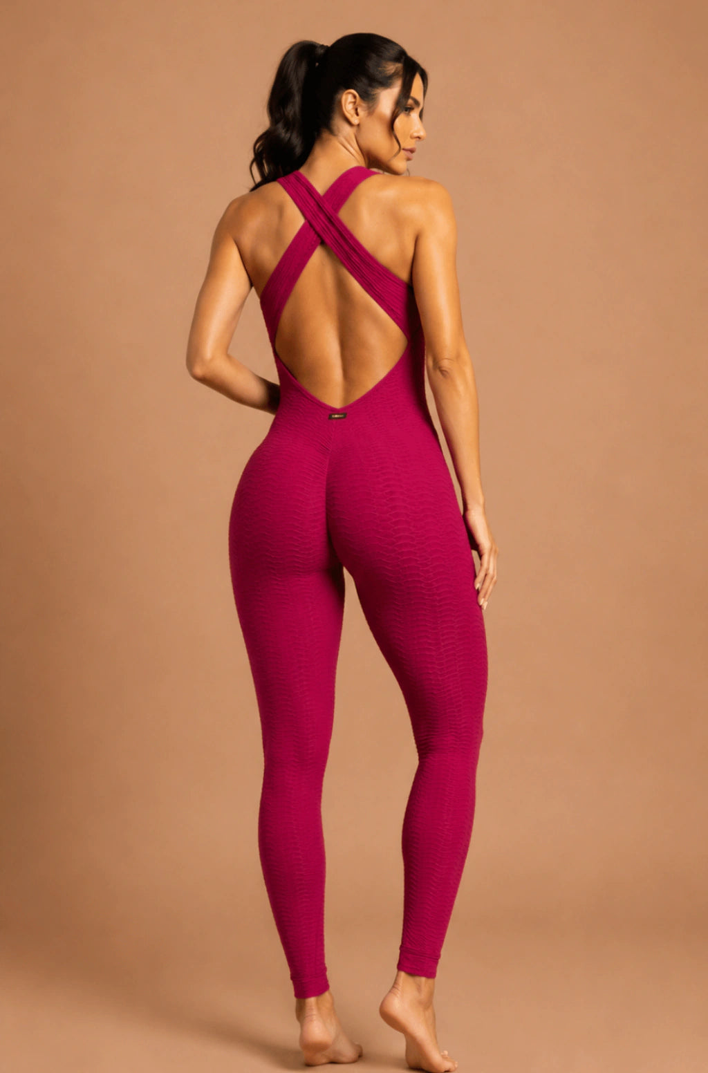 Macacão Empina Bumbum Jacquard Brocado