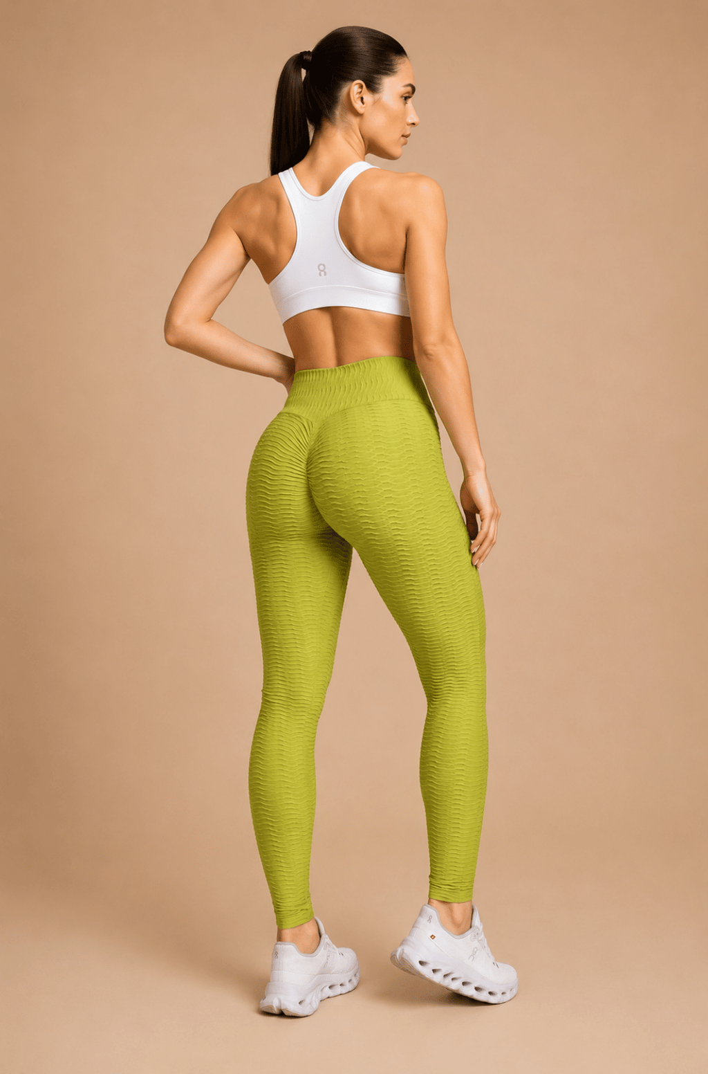 Legging empina bumbum jacquard Lime Green