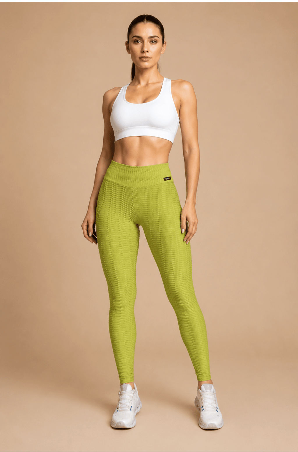 Legging empina bumbum jacquard Lime Green