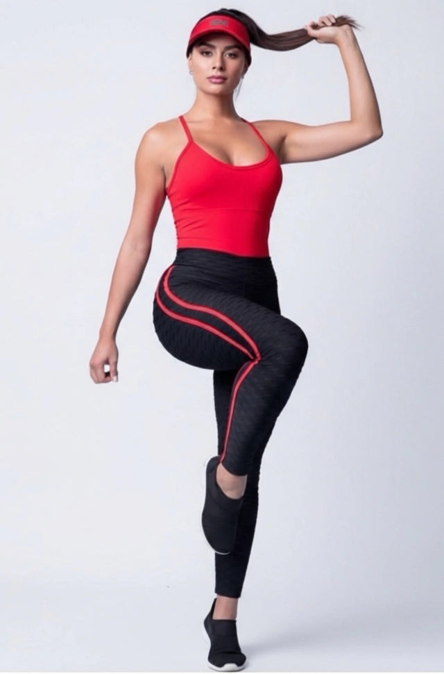 Legging empina bumbum texturizada preta