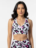 Top nadador animal print pink